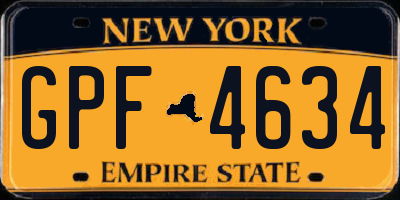 NY license plate GPF4634