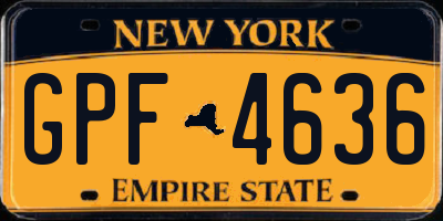 NY license plate GPF4636