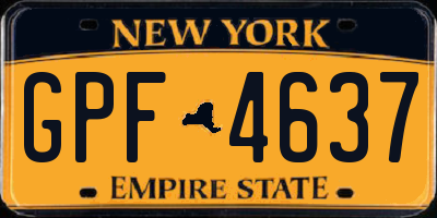 NY license plate GPF4637