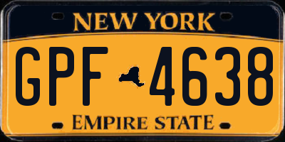 NY license plate GPF4638