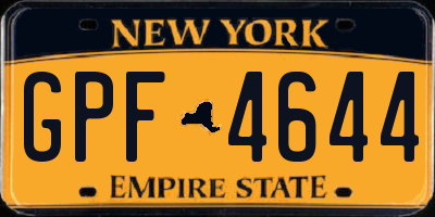 NY license plate GPF4644