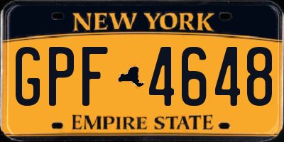NY license plate GPF4648