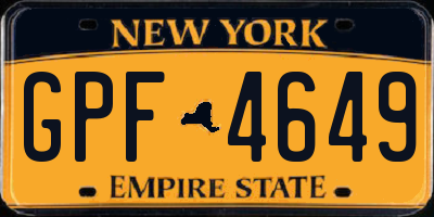 NY license plate GPF4649