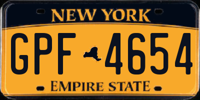 NY license plate GPF4654