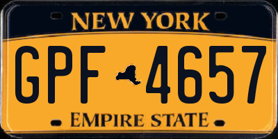 NY license plate GPF4657