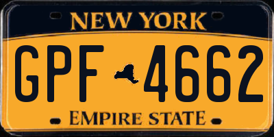 NY license plate GPF4662