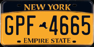 NY license plate GPF4665