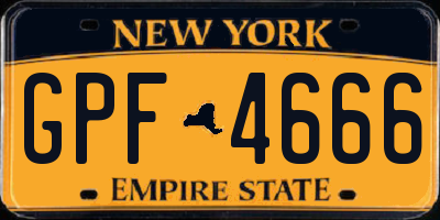 NY license plate GPF4666