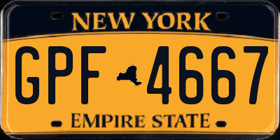 NY license plate GPF4667