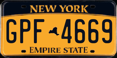 NY license plate GPF4669