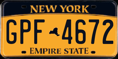 NY license plate GPF4672