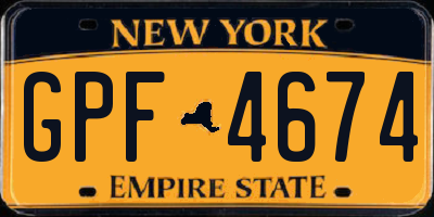 NY license plate GPF4674
