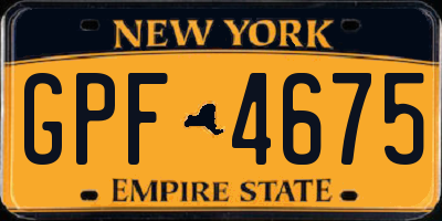 NY license plate GPF4675