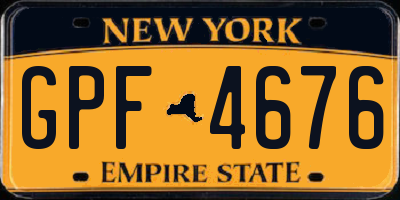 NY license plate GPF4676