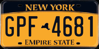 NY license plate GPF4681
