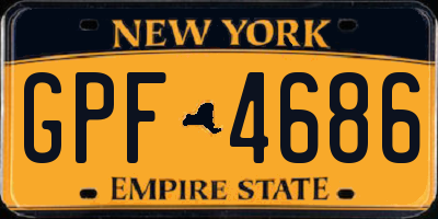 NY license plate GPF4686