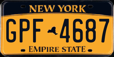 NY license plate GPF4687
