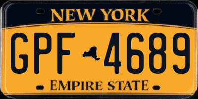 NY license plate GPF4689