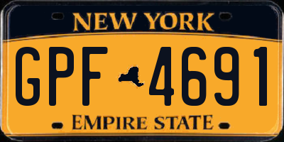 NY license plate GPF4691