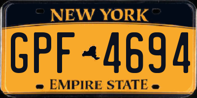 NY license plate GPF4694