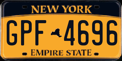 NY license plate GPF4696