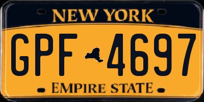 NY license plate GPF4697
