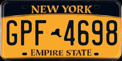 NY license plate GPF4698