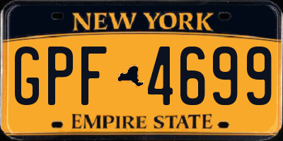 NY license plate GPF4699