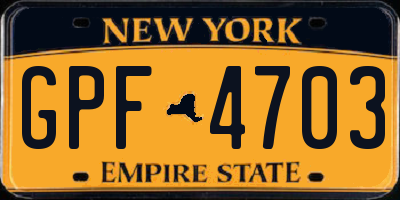 NY license plate GPF4703
