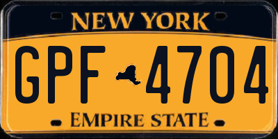 NY license plate GPF4704