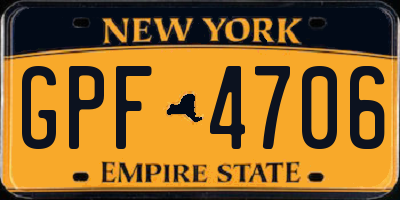 NY license plate GPF4706