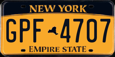 NY license plate GPF4707