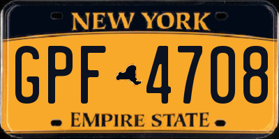 NY license plate GPF4708