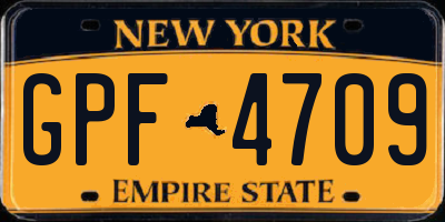 NY license plate GPF4709