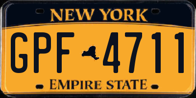 NY license plate GPF4711