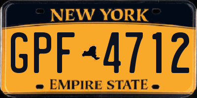 NY license plate GPF4712