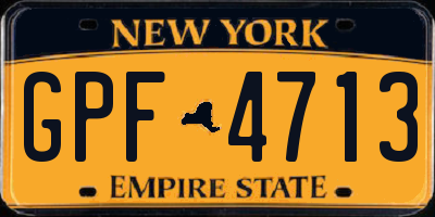 NY license plate GPF4713