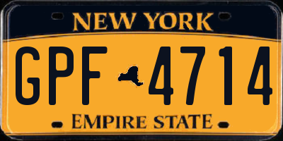 NY license plate GPF4714
