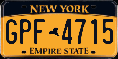 NY license plate GPF4715