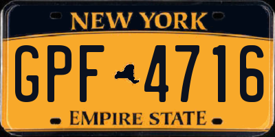 NY license plate GPF4716
