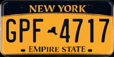 NY license plate GPF4717