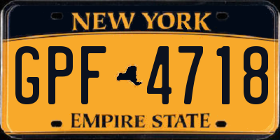 NY license plate GPF4718