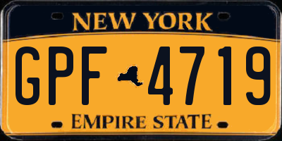 NY license plate GPF4719