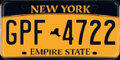 NY license plate GPF4722