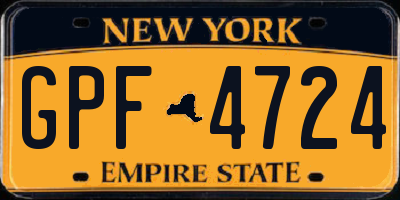 NY license plate GPF4724