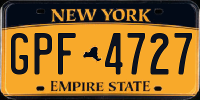 NY license plate GPF4727