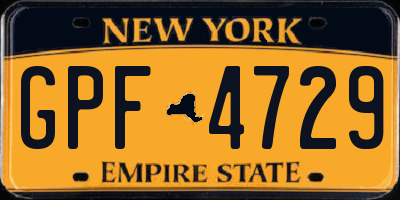 NY license plate GPF4729