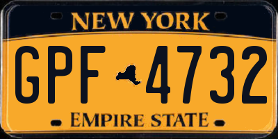NY license plate GPF4732