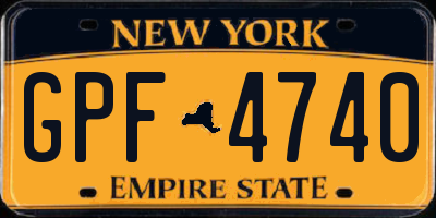 NY license plate GPF4740