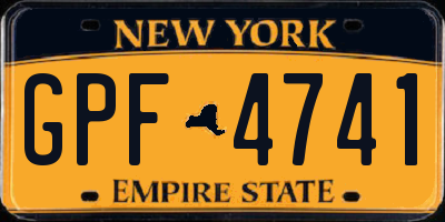 NY license plate GPF4741
